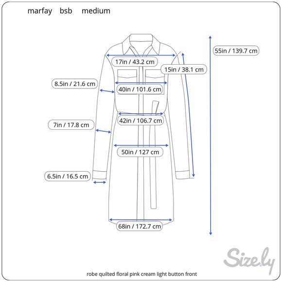 robe quilted floral pink cream light button front - Picture 2 of 16